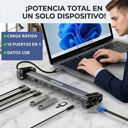 ADAPTADOR- CONECTIVIDAD PROFESIONAL PORTÁTIL 10  EN 1