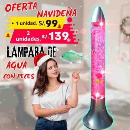 LÁMPARA DE AGUA RGB CON PECES F-Y