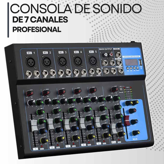 CONSOLA DE SONIDO DE 7 CANALES PROFESIONAL F-Y