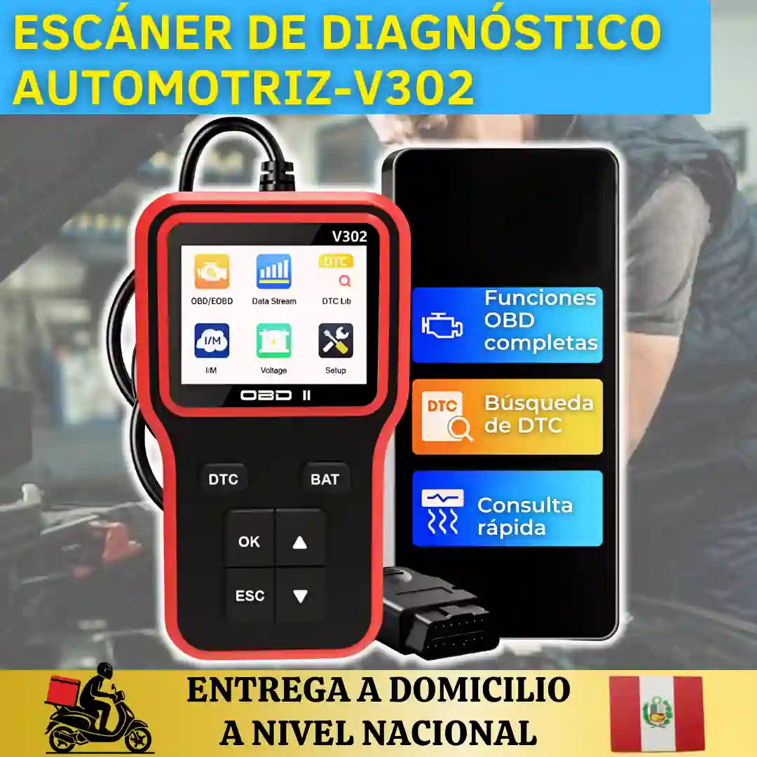 ESCÁNER DE DIAGNÓSTICO AUTOMOTRIZ-V302 F-Y