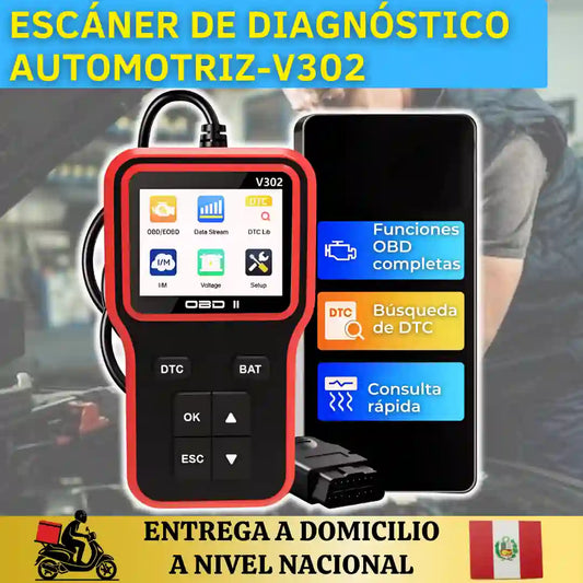 ESCÁNER DE DIAGNÓSTICO AUTOMOTRIZ-V302 F-Y