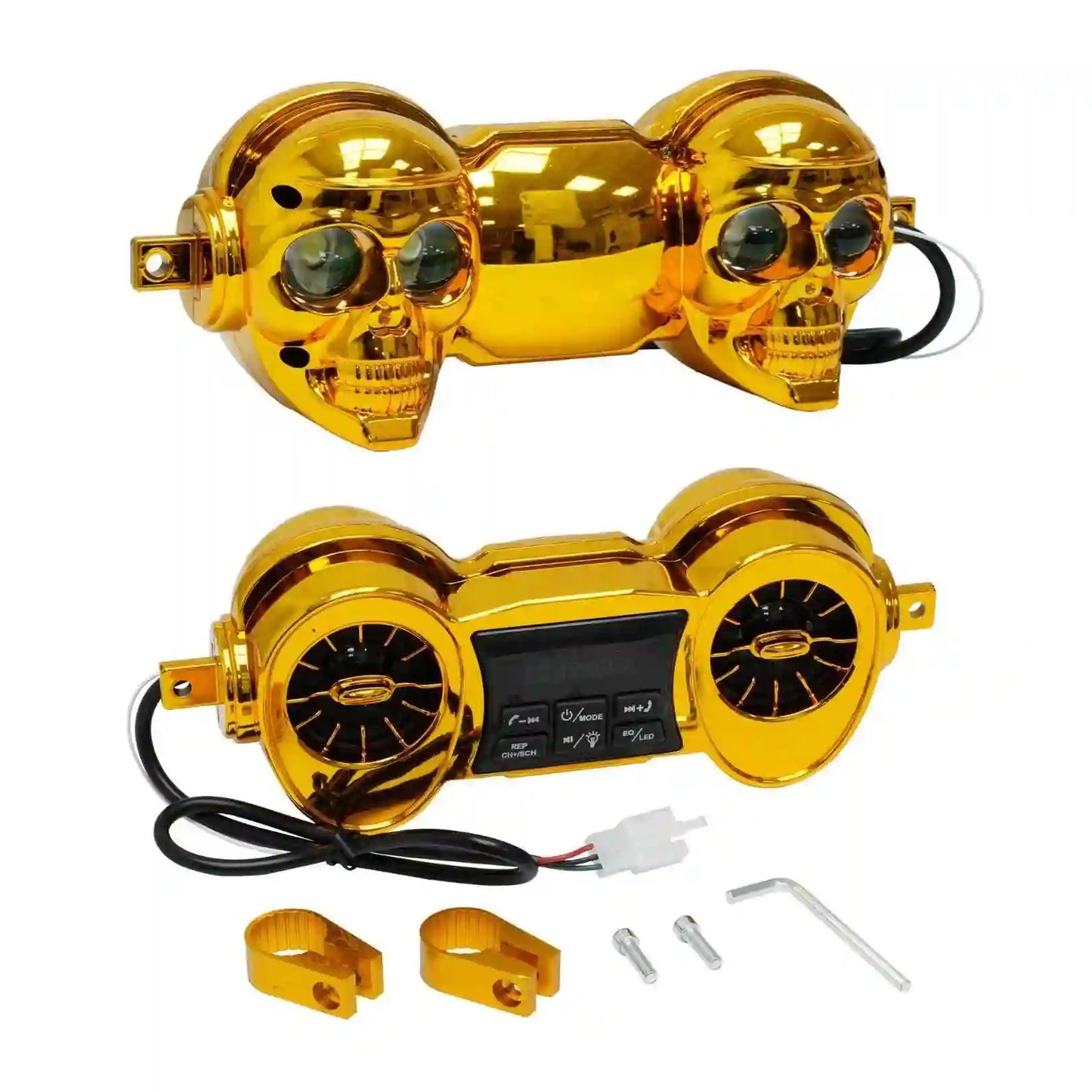 PARLANTE CALAVERA PARA MOTO CON LUZ LED F-Y