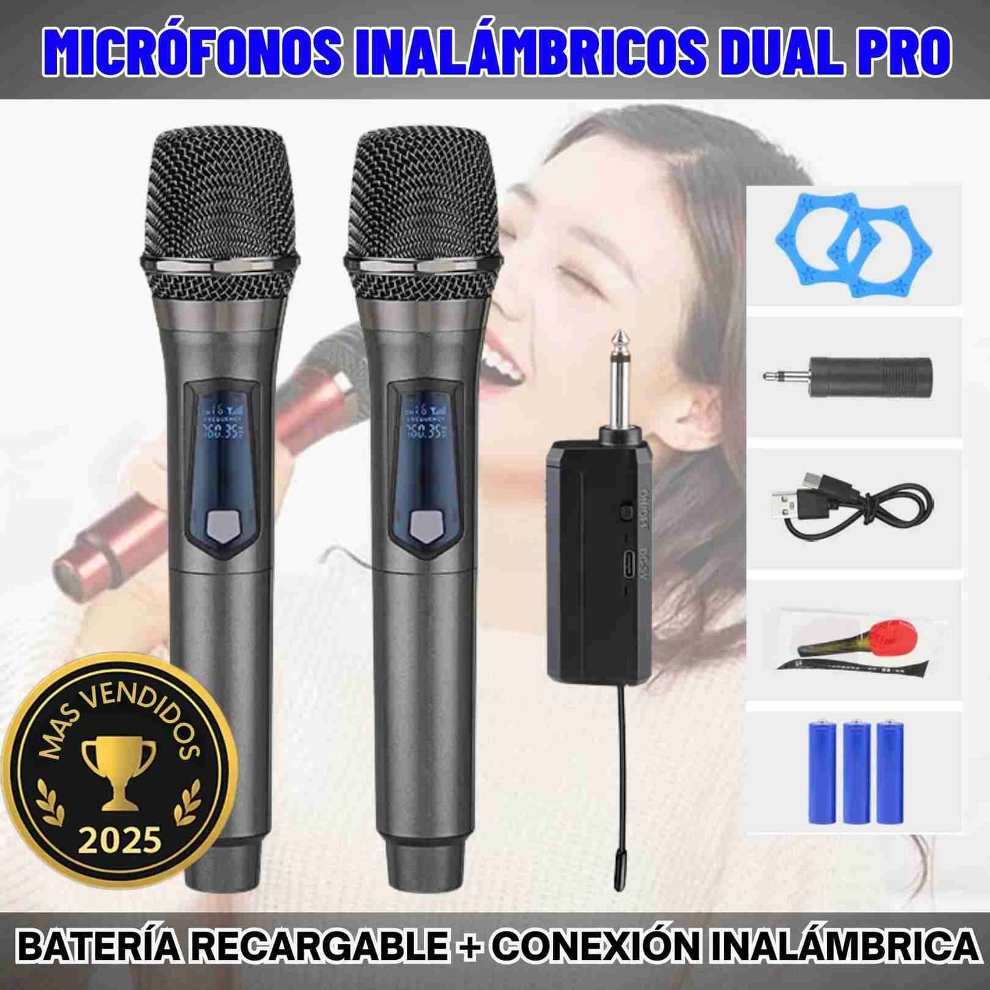 KIT DE MICROFONOS INALAMBRICOS DUAL PRO F-Y